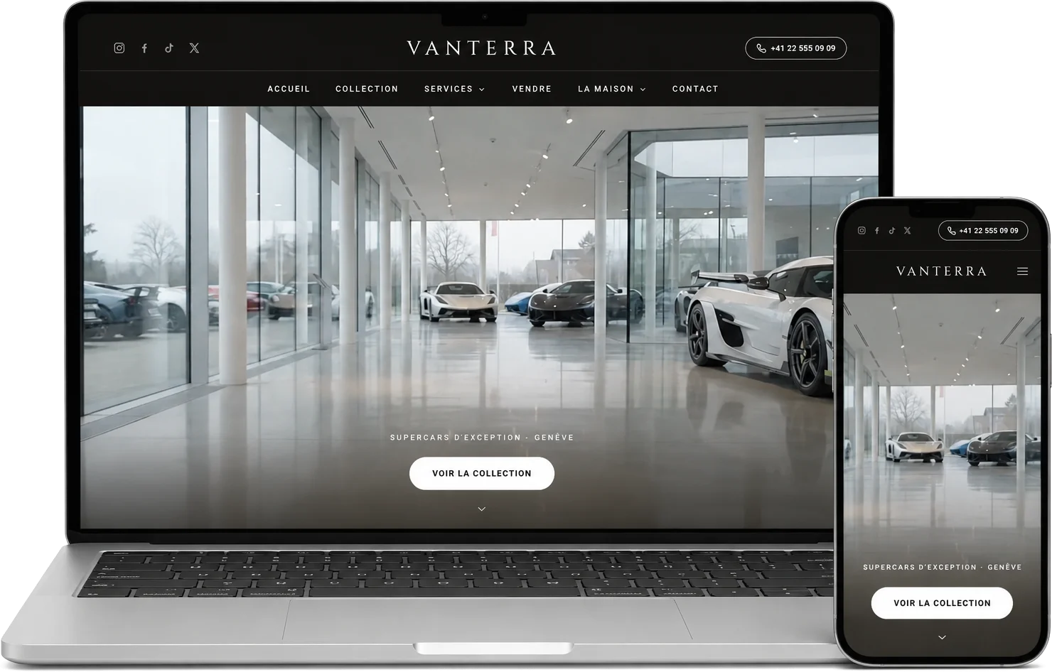 Website VANTERRA auf MacBook und iPhone