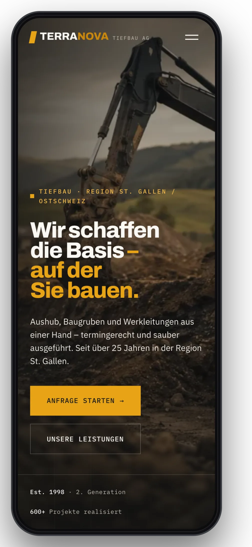 TERRANOVA auf dem iPhone, von Lokalspot gebaut